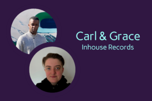 A black man and a white woman, and wording: Carl and Grace, Inhouse Records